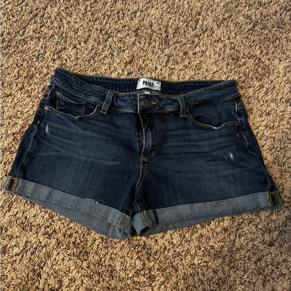 Paige Women's Dark Blue Denim Shorts
